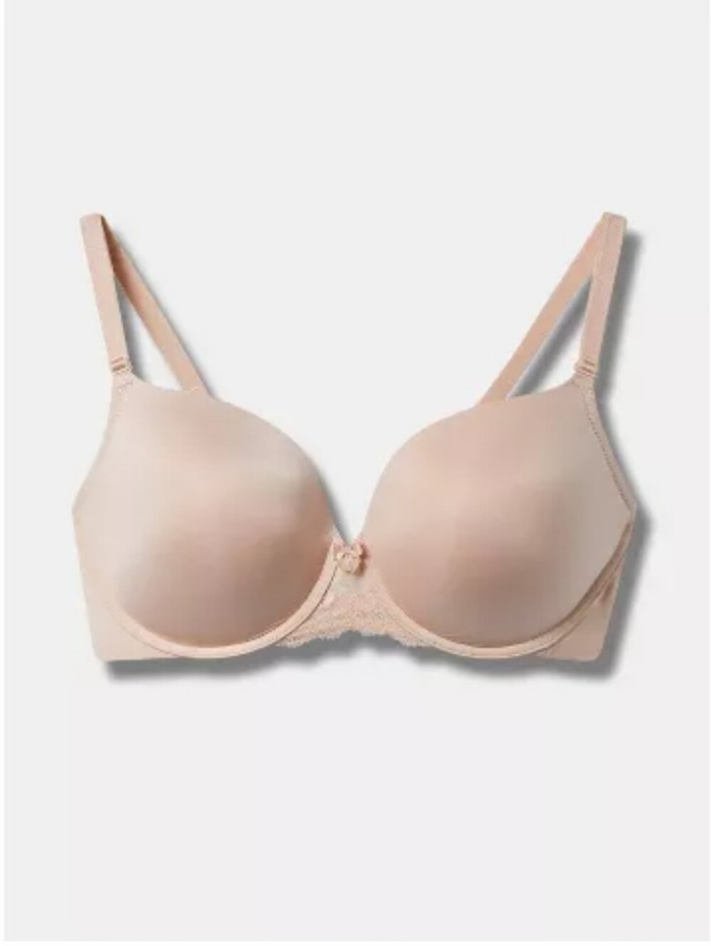 Torrid Blush Nude Lace-Trim Perfect Coverage Push Up Smooth Bra Sz.46 C